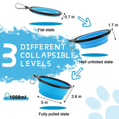 Rest-Eazzzy 1000ml foldable dog bowl with large capacity for long walks.