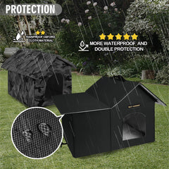 Rest-Eazzzy outdoor cat house roof clip secures roof for windy days.