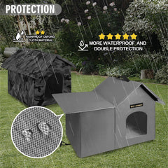 Rest-Eazzzy outdoor cat house roomy interior options accommodate multiple small pets.