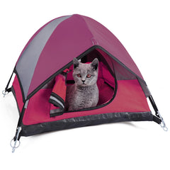 RESTCLOUD cat camping tent front view with a cozy interior for indoor cats