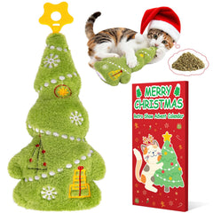 Arbol navideño de Retro Shaw para gatos con crujido que invita al juego.