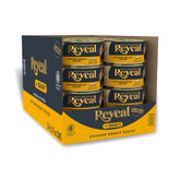 Reveal chicken breast in gravy can closeup showing natural ingredients for cats