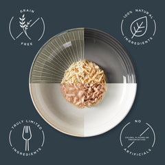 Reveal tuna-fillet-shrimp-broth-pots close-up shows real protein-first formula for healthy meals.