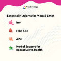 Revival Breeder's Edge Oxy Mate label highlights iron, folic acid, and zinc for maternal health.