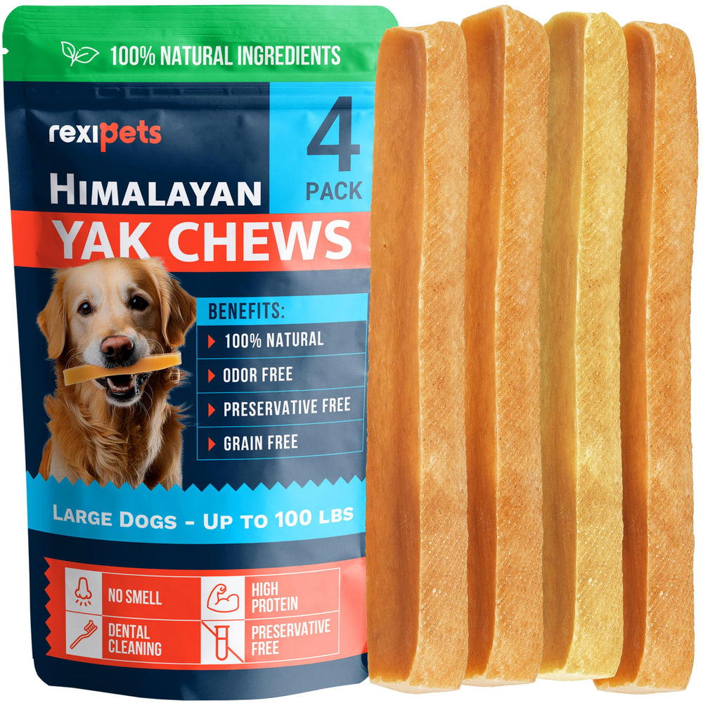 REXIPETS yak-chews-himalayan-large-dog-pack: durable, long-lasting chew for canine entertainment and dental care.