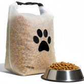 rezip large roll-top pet dry food storage bag with airtight closure for fresh kibble.