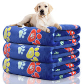 Rezutan dog blanket blue folded showing plush fabric and soft edge
