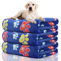 Rezutan dog blanket blue folded showing plush fabric and soft edge