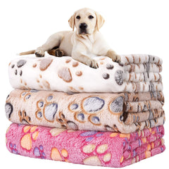 Rezutan dog blanket paw pattern, cozy and plush for snuggle time