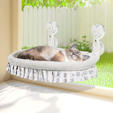 RherGrac cat window perch setup shows tool-free, quick mounting for immediate feline lounging.