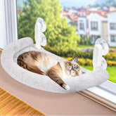 RherGrac cat window perch with soft wool fleece for cozy lounging and sunlit views.