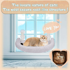 RherGrac cat window perch sturdy metal frame supports larger cats safely.