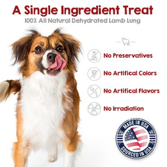 Ridley's US-sourced lamb lung treats in USA-made packaging.