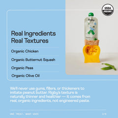 Rigby real-food texture pouch shows a clean, natural taste free of gums and fillers.