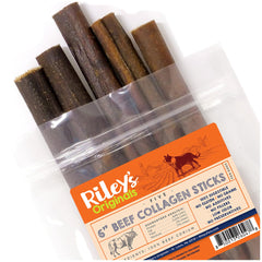 Riley's beef collagen stick 6-inch chews provide long-lasting entertainment and dental support.