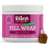 Riley's Pill Wrap bacon paste closeup highlights a tasty texture for masking pills easily.
