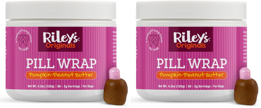 Riley's Pill Wrap pumpkin-peanut-butter-paste masks pills during medication time with tasty flavor.