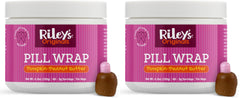 Riley's Pill Wrap pumpkin-peanut-butter-paste masks pills during medication time with tasty flavor.