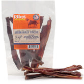 Riley's Steer Bully Stick packaging: convenient 10-count box for daily chewing.