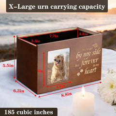 RINVEE pet urn brown x-large dimensions highlight ample capacity for cherished keepsakes.