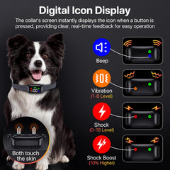 Riroga training collar supports up to three dogs with three channels.
