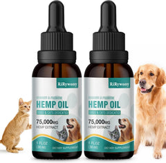 RiRywony Health pet hemp oil bottle with dropper for easy anxiety relief dosing