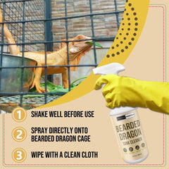 Riverside Essentials Bearded Dragon Tank Cleaner Waste Remover bottle tackles uneaten food quickly