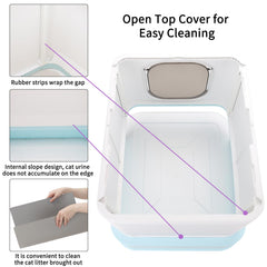 RIZZARI leak-proof enclosure provides spill protection during lively litter box sessions.