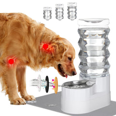 RIZZARI large water dispenser tower with 9L capacity for senior dog hydration.