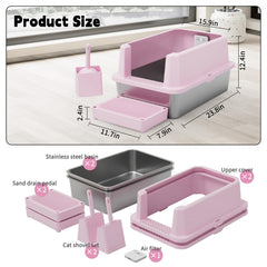 RIZZARI litter box deodorizer attachment demonstrates built-in odor control at a glance.