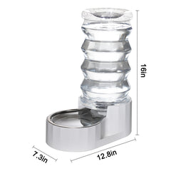 RIZZARI water dispenser with stainless steel bowl for durable hydration