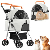 Rkrouco 3in1 dog stroller folded compactly for convenient storage and transport