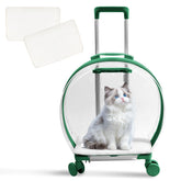 RKROUCO pet carrier with wheels crystal-clear PC material promotes calm travel