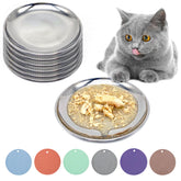 RMNHPTK cat dish stainless steel shallow-wide design promotes whisker-friendly meals and easy cleaning.