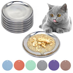 RMNHPTK cat dish stainless steel shallow-wide design promotes whisker-friendly meals and easy cleaning.