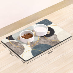 Rnivvi dog food mat absorbent suede surface soaks spills quickly