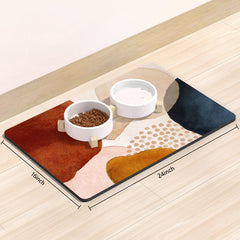Rnivvi dog food mat absorbent suede closeup shows liquid capture.