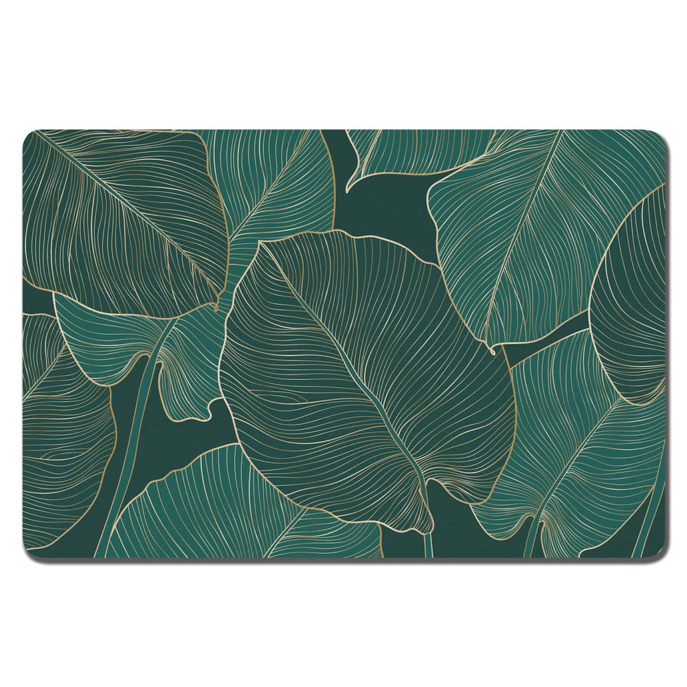 Rnivvi dog food mat tropical design protects floors with vibrant, pet-friendly style.