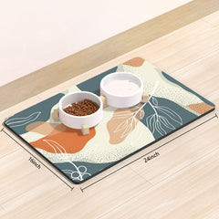Rnivvi anti-slip dog mat with rubber backing prevents sliding during meals.