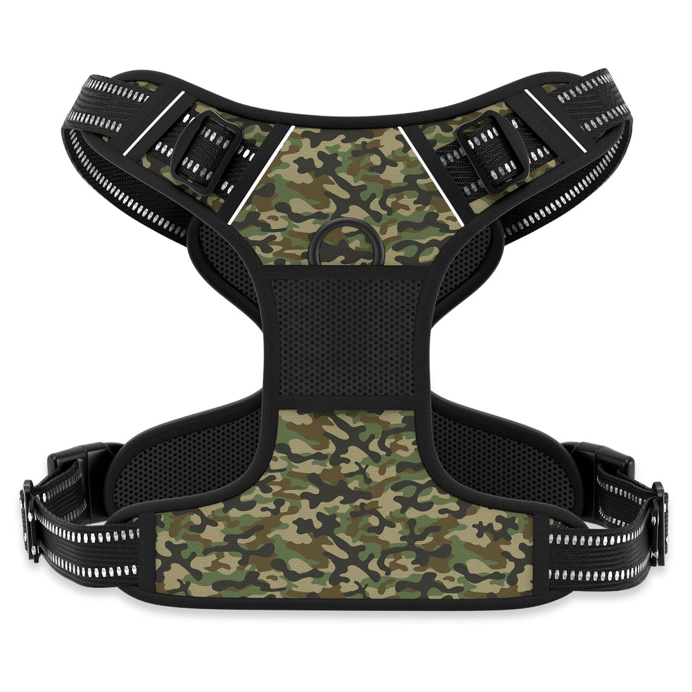 Rnivvi No Pull Harness front-clip green camouflage for controlled walks