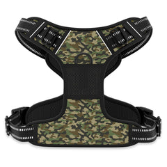 Rnivvi No Pull Harness front-clip green camouflage for controlled walks
