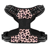 Rnivvi no-pull harness leopard pink front clip for controlled walking