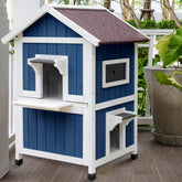 Rockever outdoor cat house 2-story design interior, showcasing roomy space for multiple cats.