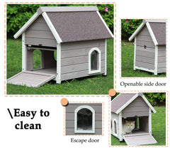 Rockever outdoor cat house acrylic dome window enables outdoor observation and privacy.