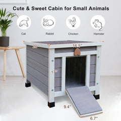 Rockever outdoor cat house grey asphalt roof delivers weather protection for outdoor use.