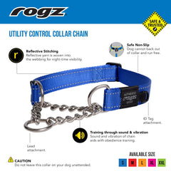 Rogz Reflective Choke Collar pink closeup reveals 1-inch width and sturdy hardware.