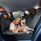 Roilpet dog car seat cover back seat extender expands travel space for pets.
