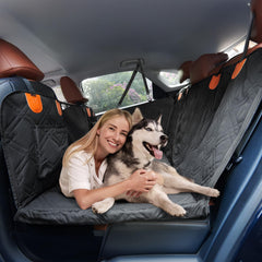 Roilpet dog car seat cover back seat extender expands travel space for pets.