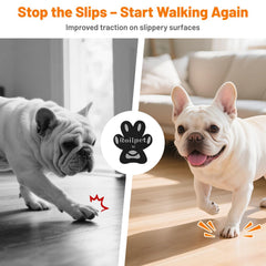 Roilpet paw protector application demonstrates easy self-adhesive setup for quick comfort.