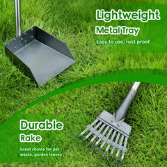 ROIUBPO Pooper Scooper rust-proof aluminum tray makes cleaning quick.